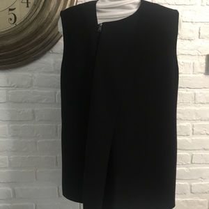 VINCE black zip illusion blouse